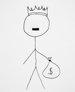 Crystal Ball crown and money bag